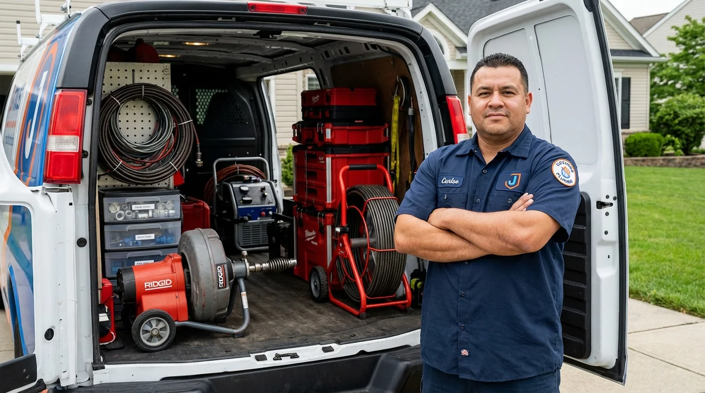 Professional drain cleaning equipment and Johns Plumbing LLC plumber in Connelly Springs
